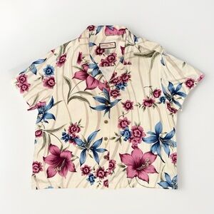 Jamaica Bay Women’s Floral Hawaiian Shirt XL Rayon